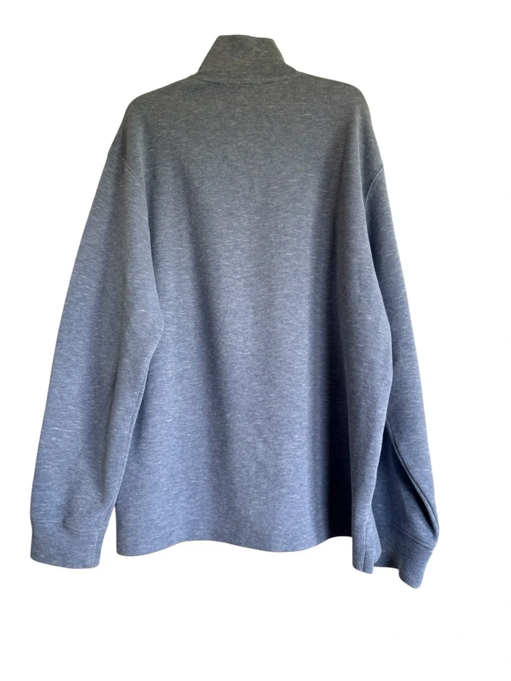 Polo Ralph Lauren Estate Rib Quarter Zip Sweater Blue Gray L Cotton Preppy